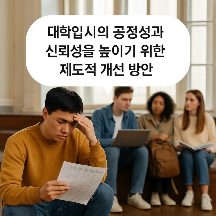  대학입시의 공정성과 신뢰성을 높이기 위한 제도적 개선 방안