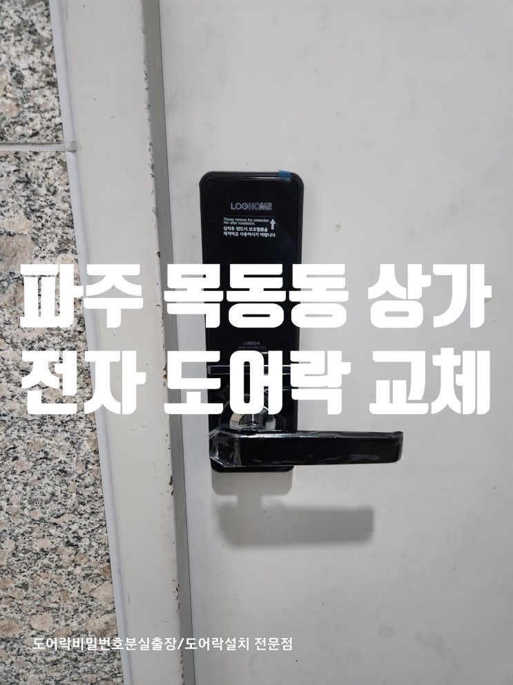  파주 운정 목동동 열쇠 전자 도어락 고장 교체! 현관 번호키 설치