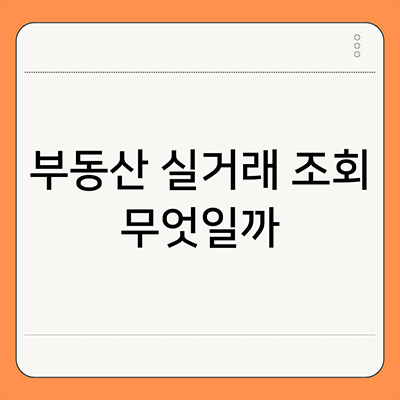  부동산 실거래 조회 무엇일까