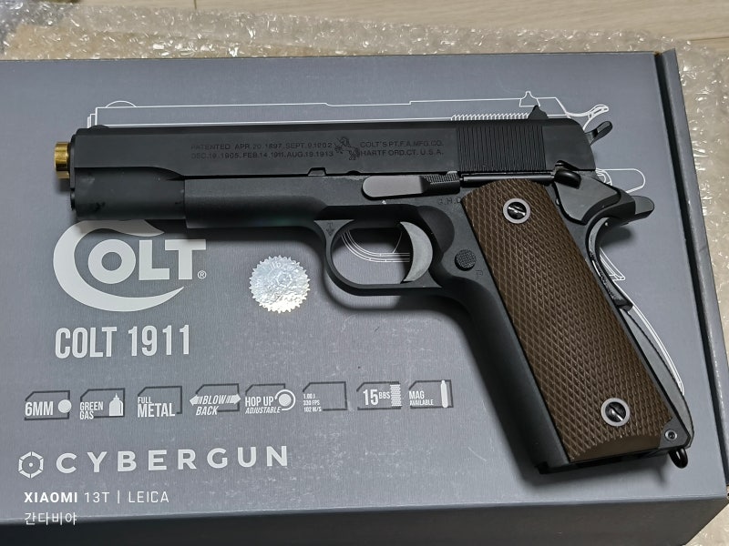 [사용기] AW커스텀 사이버건 콜트 M1911A1 GBB 가스블로우백 가스건 리뷰 홉업고무 조립 방법