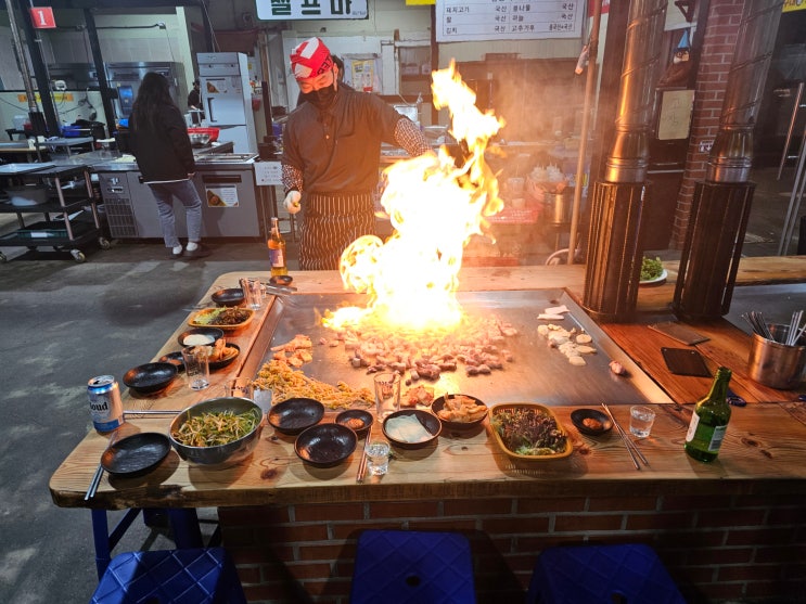  수원 고색동 회식하기 좋은 삼겹살 맛집 [당구대통 철판 삼겹살]