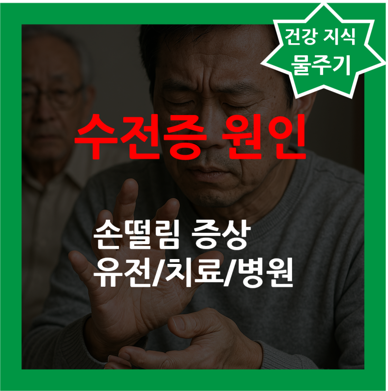 손떨림 수전증 원인 증상 본태성 떨림 유전 영양제 치료 병원 수전증 고치는법