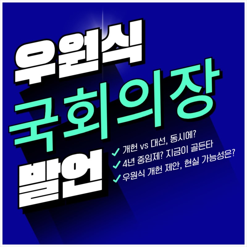 우원식 개헌 국민투표 제안 │여야 반응은?