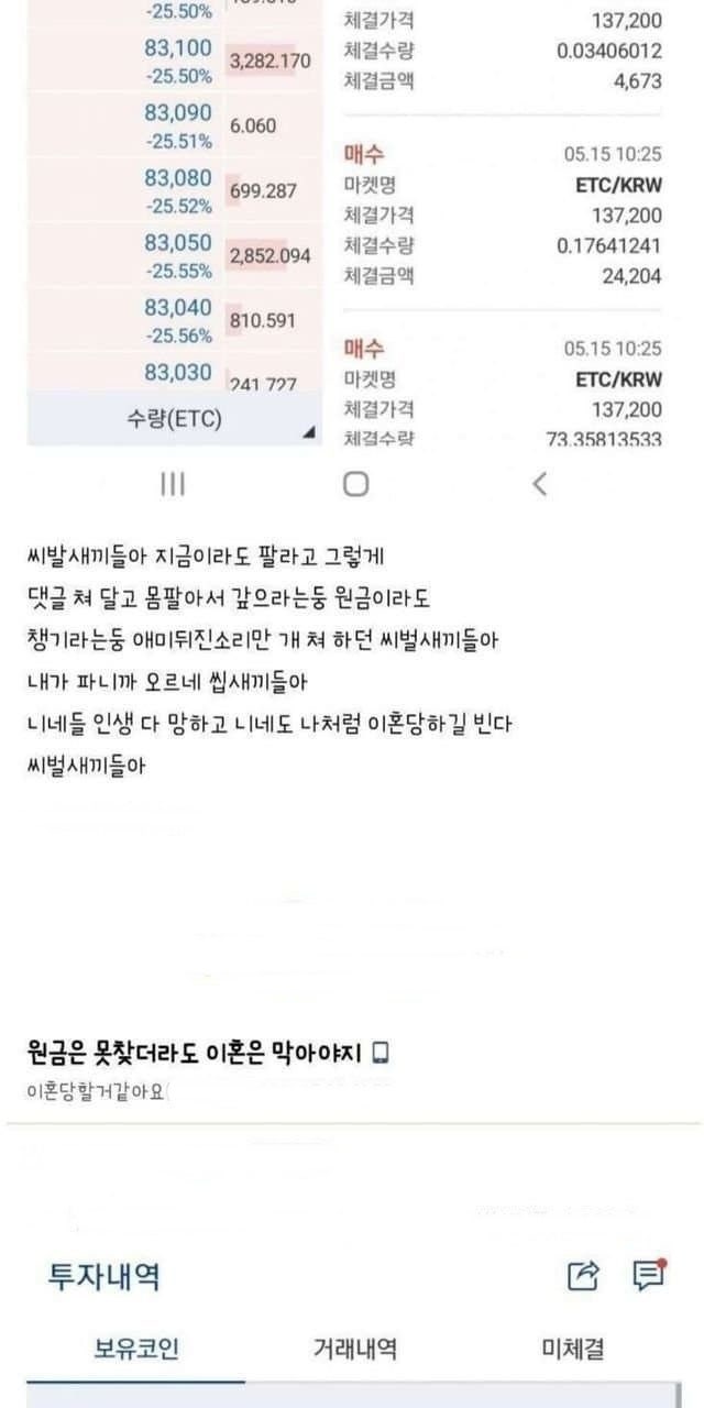 전설의 남편 몰래 주담대 받아 2억 코인 투자해 이혼당할 것 같다고 한 주부 : 네이버 블로그