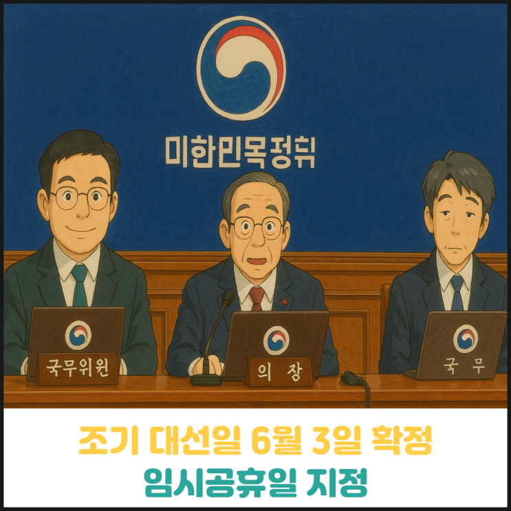 조기 대선일 6월 3일로 확정 조기 대선일 6월 3일로 확정