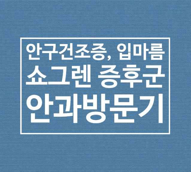  쇼그렌 증후군 안과 방문기 + 선글라스 도수 넣기
