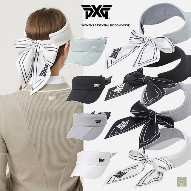 ⛳ PXG 여성 골프모자 에센셜 리본 바이저 썬캡 탈착 여름 필수 기본 여자 썬바이저