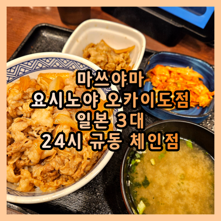  일본 마쓰야마 24시간 규동 전문점, 요시노야 오카이도점 솔직 후기