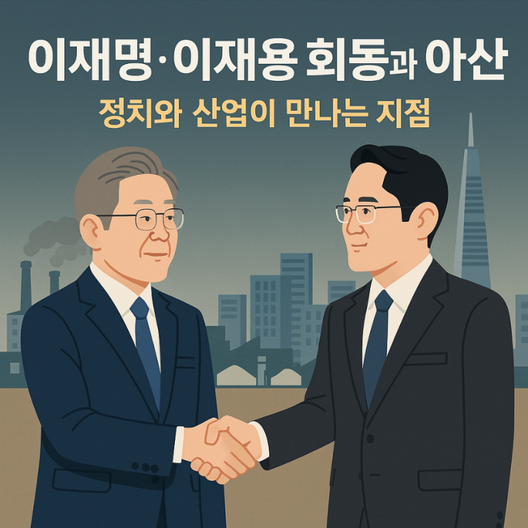 <b>이재명</b>-<b>이재용 회동</b>과 아산,정치와 산업이 만나는 지점
