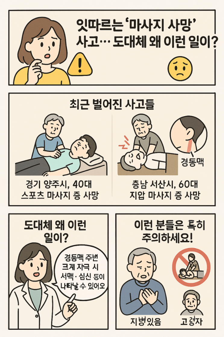 ️잇따르는 '마사지 사망' 사고… 도대체 왜 이런 일이? ️잇따르는 '마사지 사망' 사고… 도대체 왜 이런 일이?