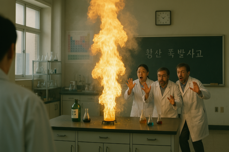 한양대 <b>실험실</b> 황산 <b>폭발</b>사고 <b>화재</b> 학생 부상  황산 취급시... 