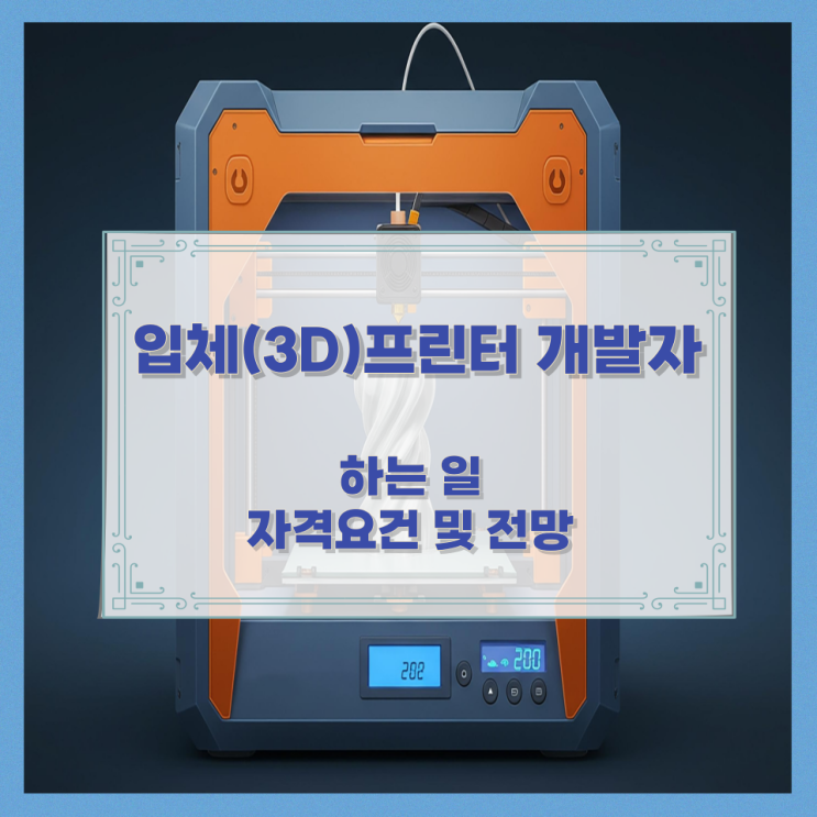 입체(3D)프린터 개발자가 하는 일과 자격요건 및 전망 입체(3D)프린터 개발자가 하는 일과 자격요건 및 전망