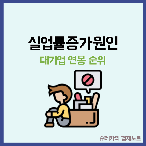  대기업 연봉 순위로 알아보는 실업률증가원인분석