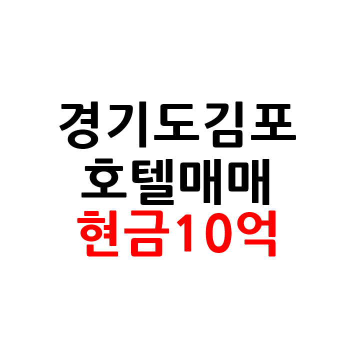  현금10억 경기도 김포 모텔 호텔 무인텔 매매