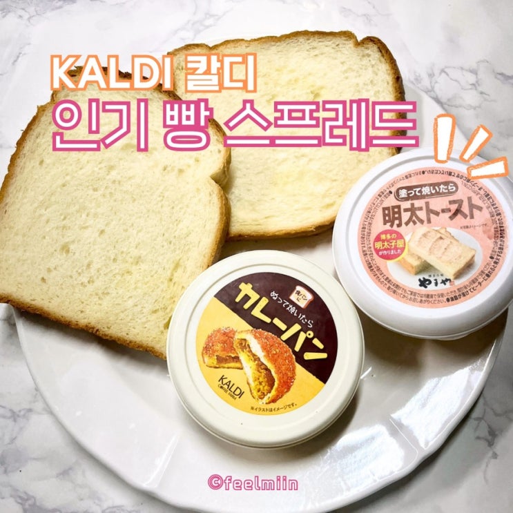  일본 칼디 빵 스프레드 인기 3종 카레 명란 멜론