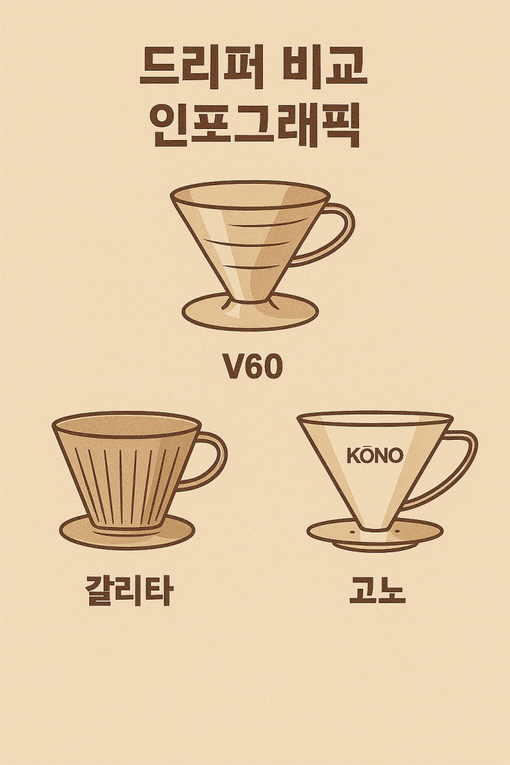 내 취향에 맞는 드리퍼 고르기 – V60, 칼리타, 고노 완벽 비교!