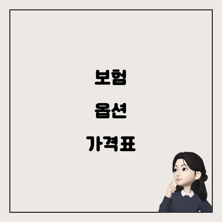  자동차 보험 옵션 가격표 • 제대로 이해하기