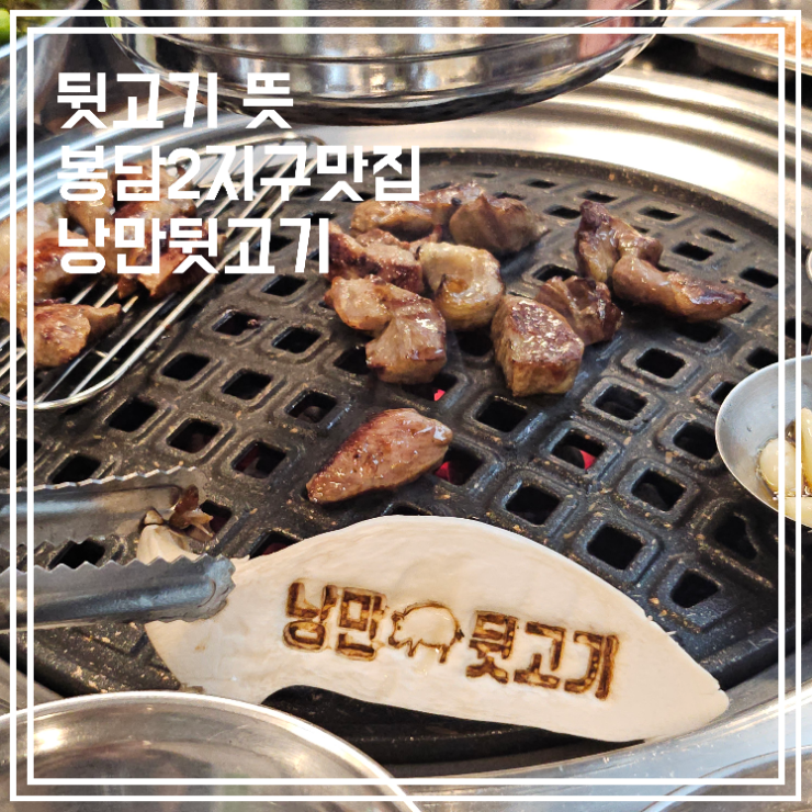  돼지 뒷고기 부위 뜻 봉담 2지구맛집 낭만뒷고기