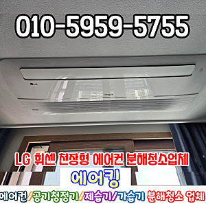 광명역 천장형 에어컨 분해 청소 LG 휘센 시스템 에어컨 주황 불 원인 문제 해결
