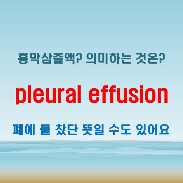  pleural effusion 의학 용어가 의미하는 건 무엇일까?