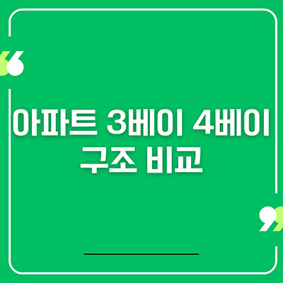  아파트 3베이 4베이 구조 비교