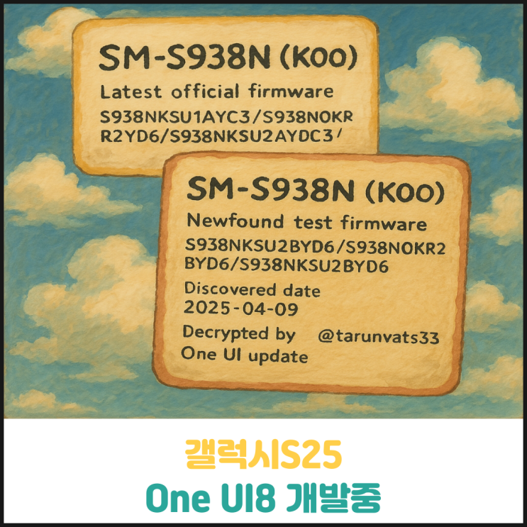 삼성 갤럭시S25 One UI8 개발 소식 삼성 갤럭시S25 One UI8 개발 소식