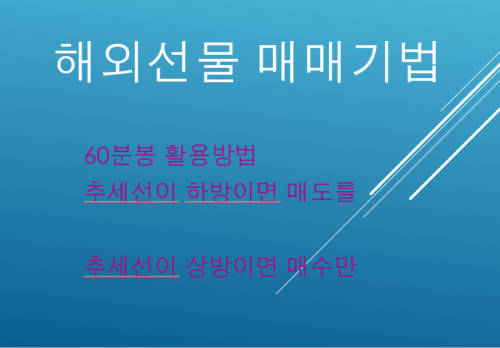  해외선물 60분봉 매매기법