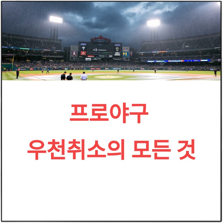 <b>프로야구 우천취소</b> 기준 환불 노게임 콜드게임 총정리 가이드