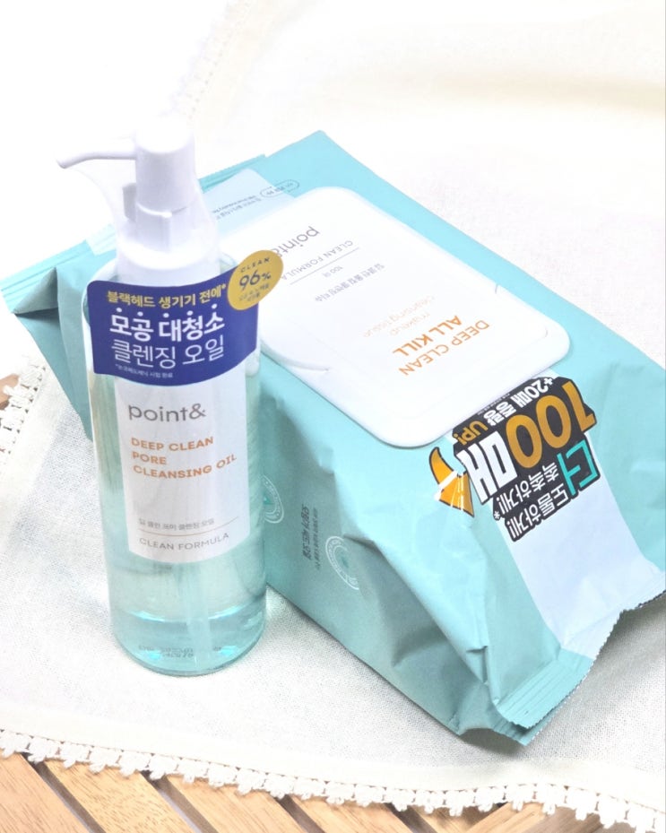  포인트앤 클렌징오일 클렌징티슈로 모공 속까지 깔끔하게 딥클렌징
