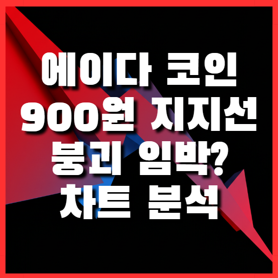  에이다 코인, 900원 지지선 붕괴 임박? 차트 분석