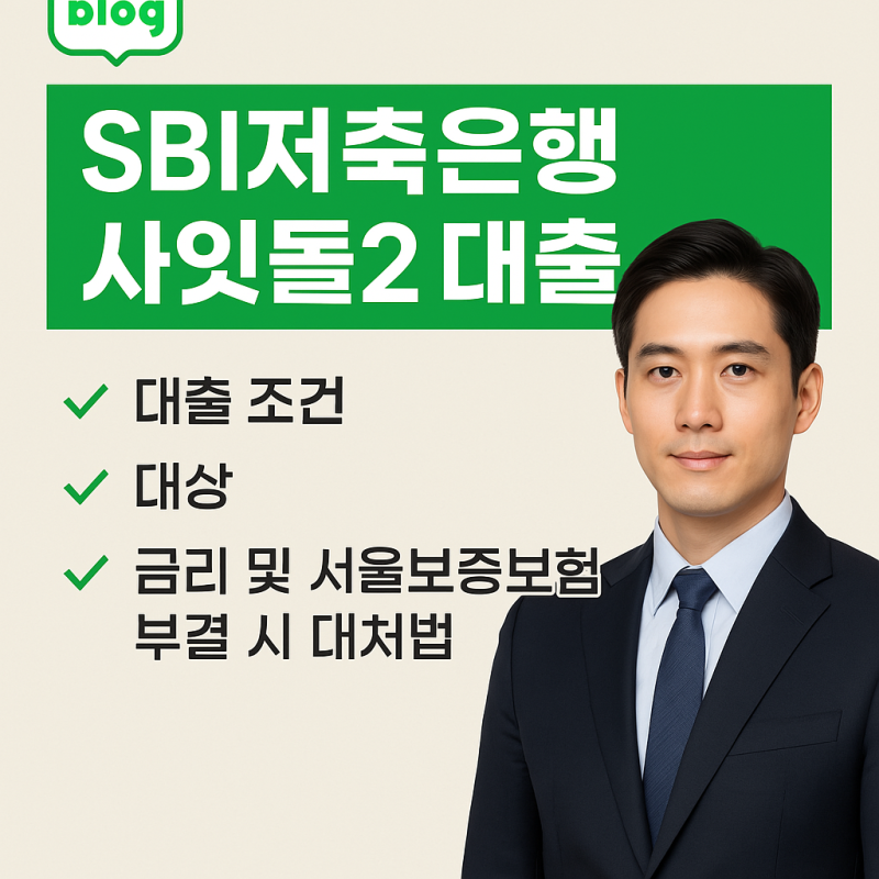 SBI저축은행 사잇돌2 대출 가격 금리 조건부터 부결 시 대처법까지 정리(신용이 낮아도 가능)