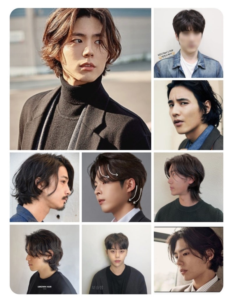 남자 긴머리스타일 , 박해진 안재현 머리 2020년 머리색