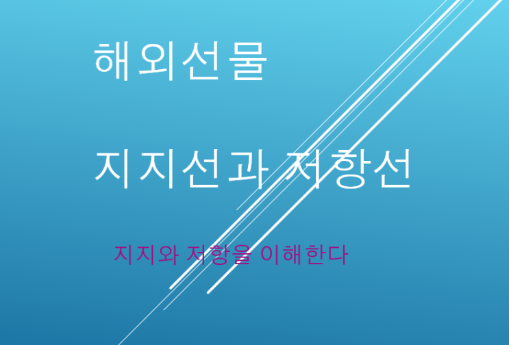  해외선물 맥차트 지지선와 저항선 이해자료