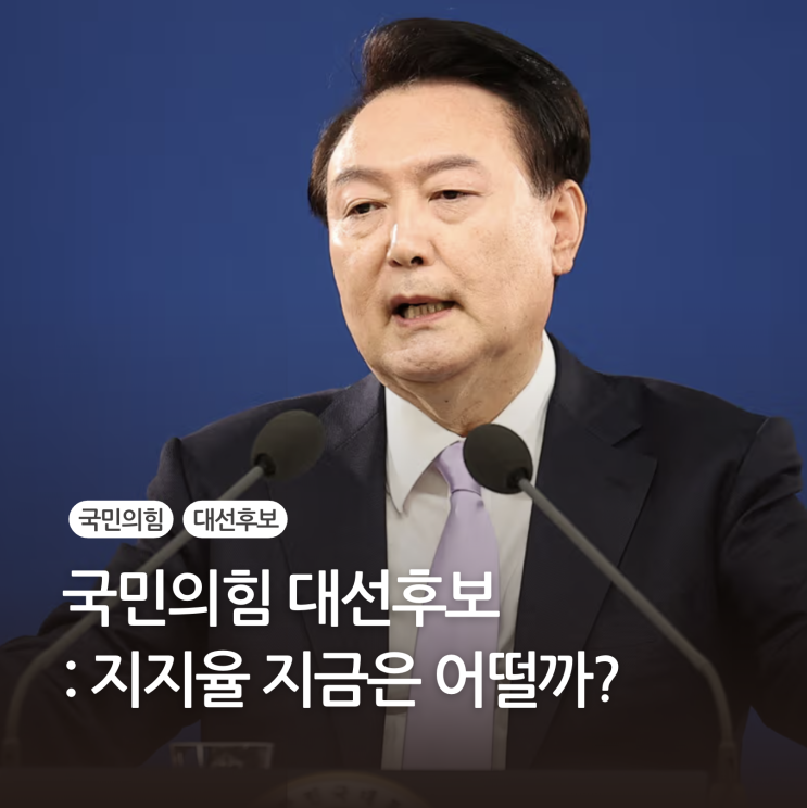 국민의힘 <b>대선</b>후보, <b>지지율</b> 지금은 어떨까?