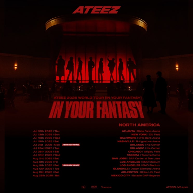 <b>에이티즈</b>(ATEEZ), 북미 투어 올랜도-LA 공연 회차 추가...'월드... 
