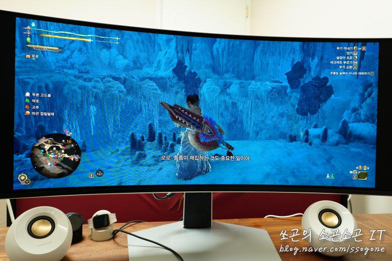 삼성 오디세이 G9 49인치 QHD 울트라와이드 게이밍모니터 게임 플레이 (몬스터헌터 와일드, 하....