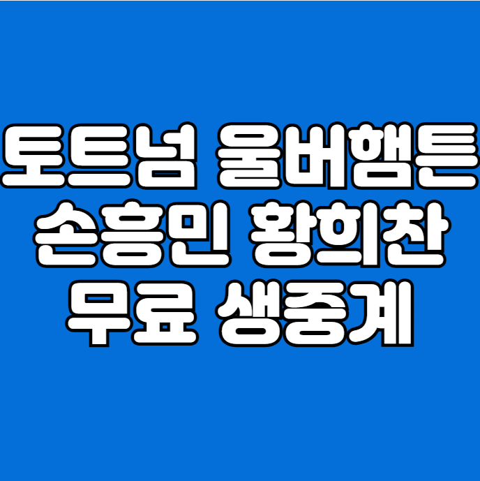 토트넘 울버햄튼 무료 중계 방송 2025년 4월 13일 <b>손흥민</b>... 