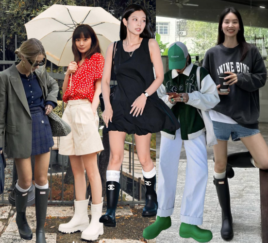  비오는 날 레인부츠 코디 | 장화 숏, 롱, 미들 기장별 어울리는 + 양말, 슬랙스, 청바지