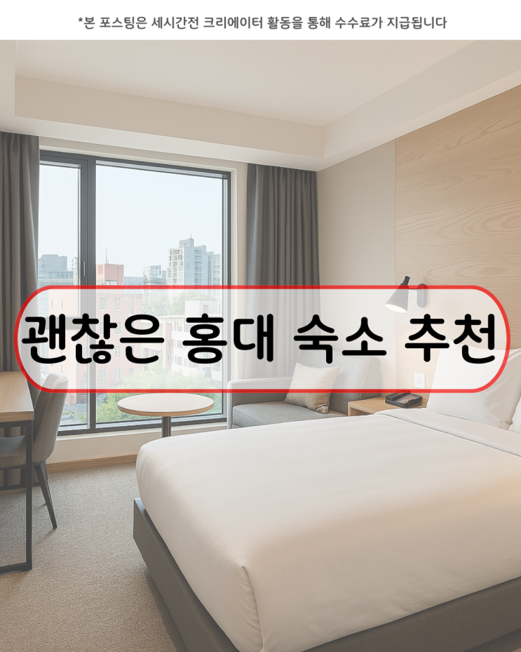  홍대 호텔 추천 미니언즈런 참가자들을 위한 10~20만원 대 숙소