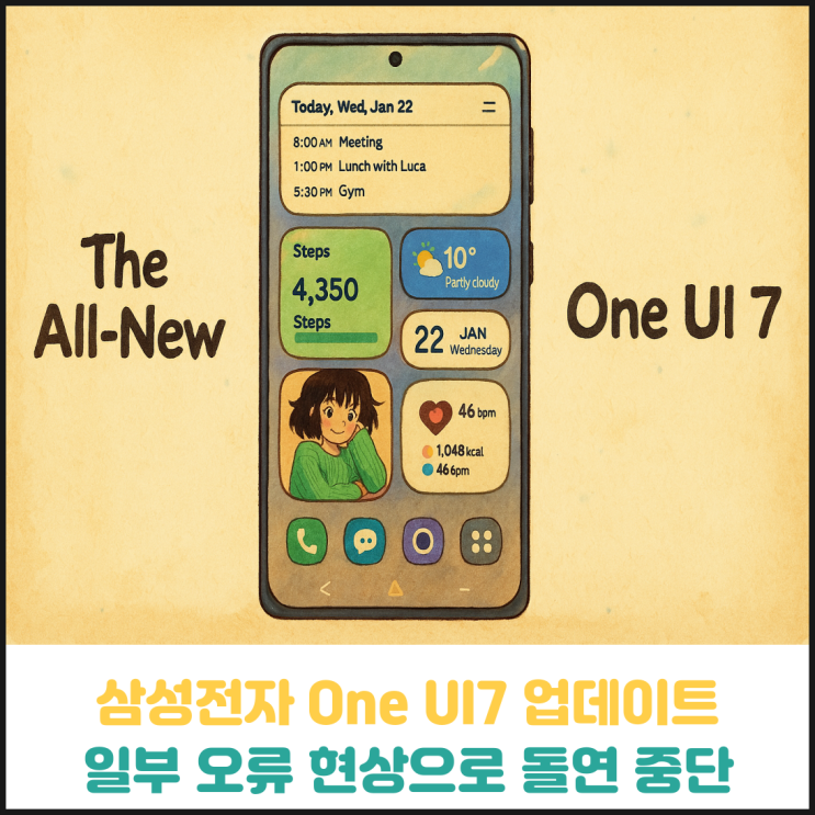 삼성전자 One UI7 업데이트 일부 오류로 중단 삼성전자 One UI7 업데이트 일부 오류로 중단