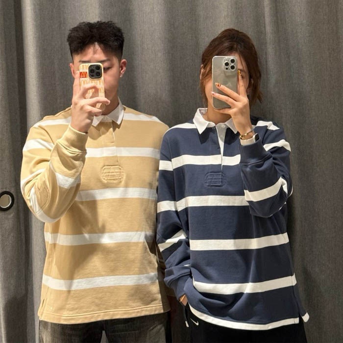 나이키 스트라이프 줄무늬 럭비티 FN3123-437 252 리뷰｜블록코어룩 스트라이프 감성 한가득!