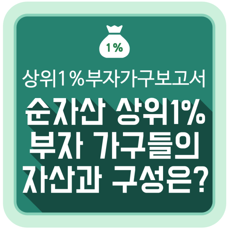 순자산 상위 1% 부자가구들의 자산 규모와 구성은? (NH투자증권 THE100리포트) 순자산 상위 1% 부자가구들의 자산 규모와 구성은? (NH투자증권 THE100리포트)