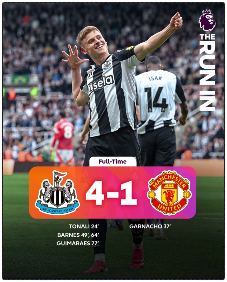 #EPL 32R 리뷰_<b>맨유</b>, <b>뉴캐슬</b>에 <b>4</b> 대 <b>1</b> <b>패배</b>! 총체적 난국