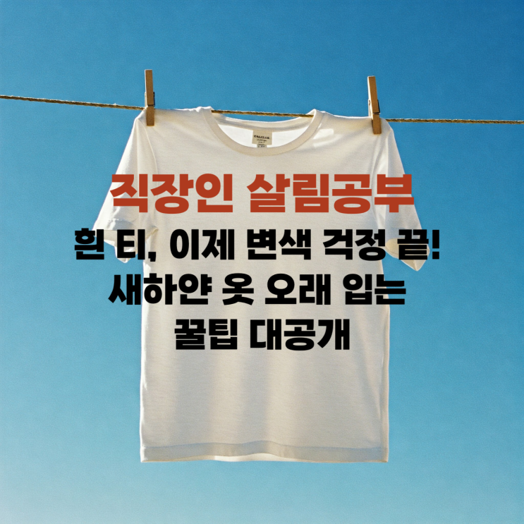  [살림 꿀팁] 흰 티, 이제 변색 걱정 끝! 새하얀 옷 오래 입는 꿀팁 대공개