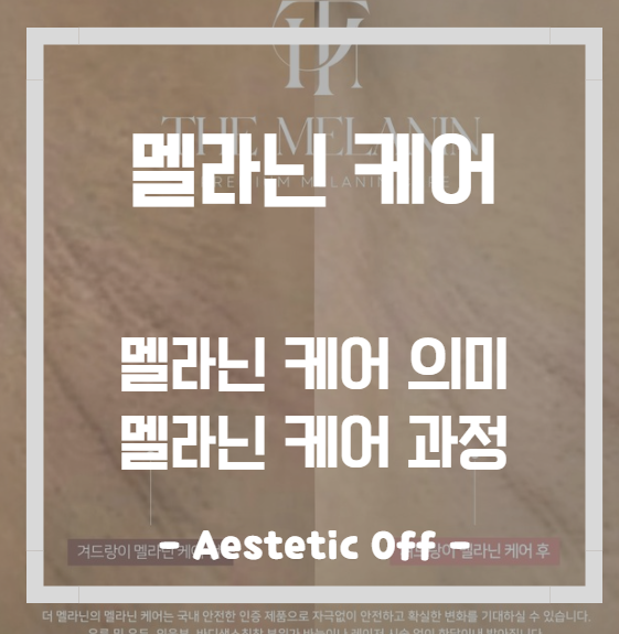  멜라닌 케어, OOO이 뭔지는 알고 받으시는거죠?