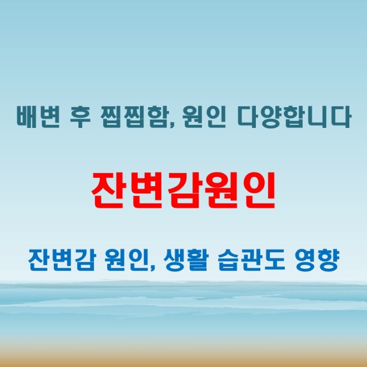  잔변감원인 다양한 요인 중 내가 놓친 건 없을까?