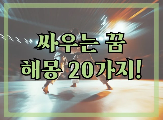 [싸우는 꿈 해몽 20가지] 남편과 싸우는 꿈, 부모님과 싸우는 꿈, 친구와 싸우는 꿈