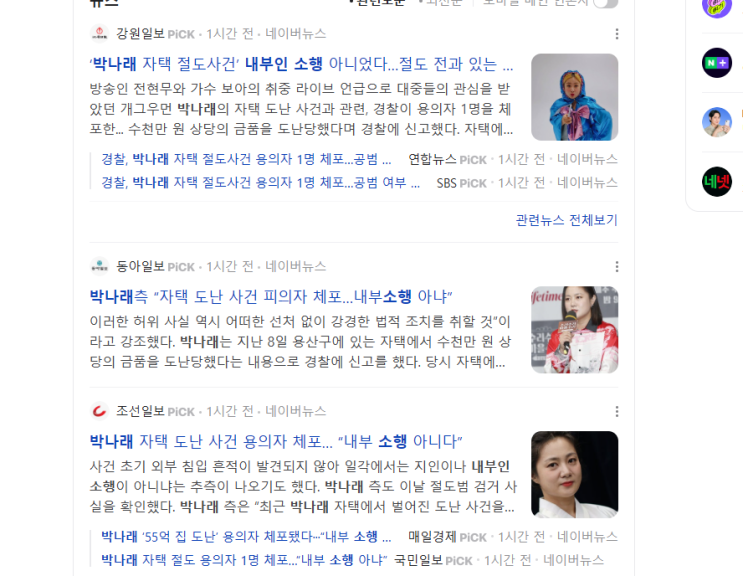 ‘<b>박나래 자택 절도</b>사건’ 내부인 소행 아니었다…절도 전과... 