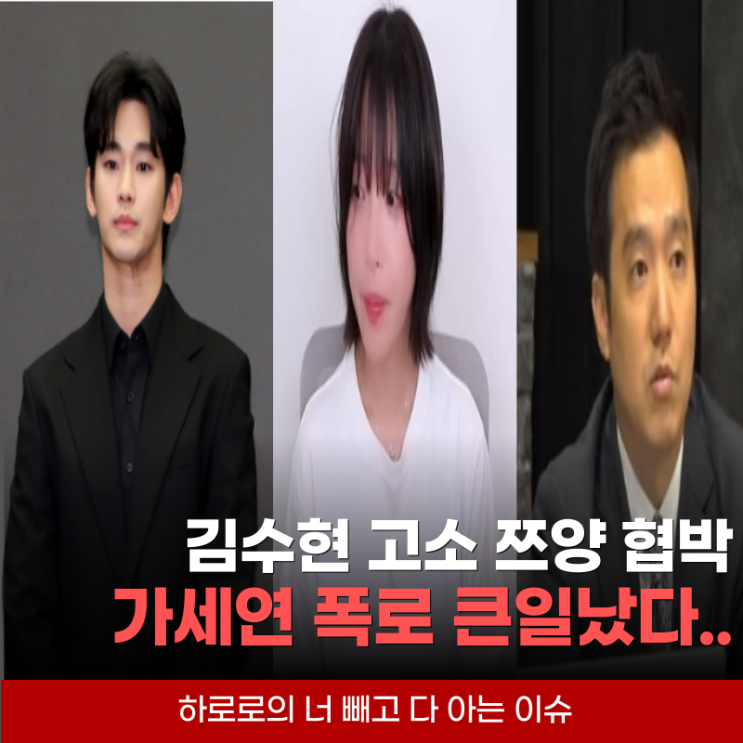 <b>김수현 고소</b>, 쯔양 협박? 가세연 폭로하다가 검찰까지 움직였다...