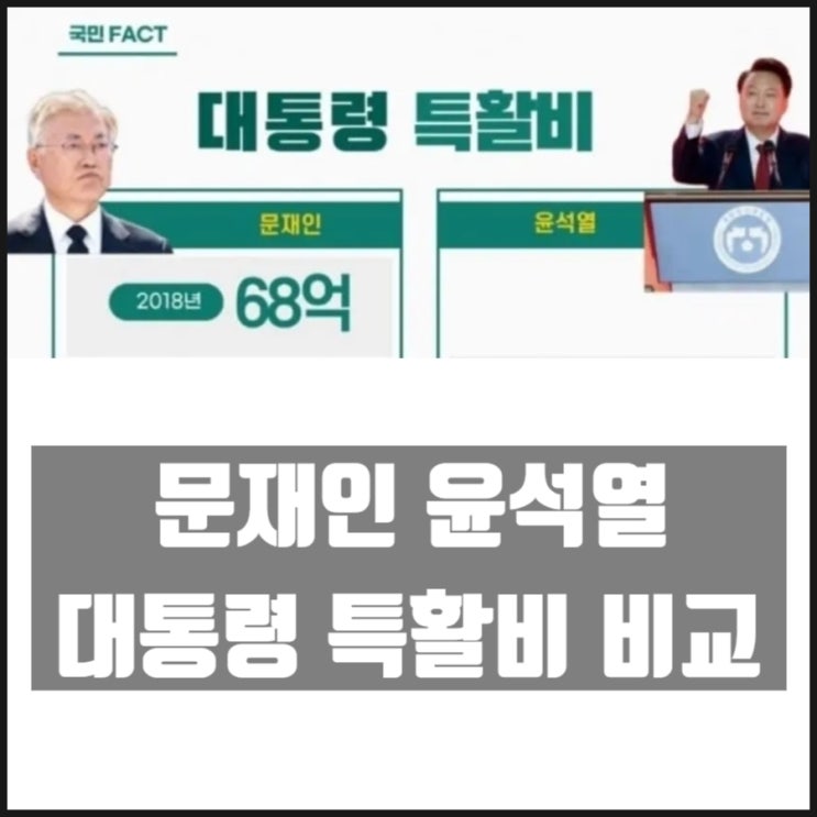 문재인 윤석열 대통령 특활비 비교 문재인 윤석열 대통령 특활비 비교